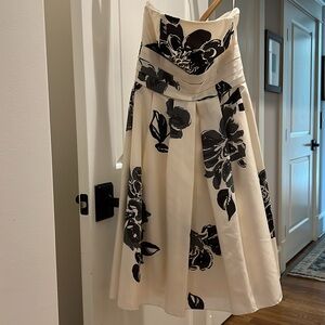 Anne Taylor Strapless silk cocktail dress